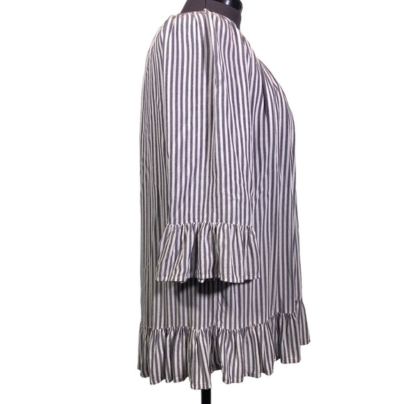 TERRA & SKY Women's plus size 2X Peplum Peasant stripe tunic top - Picture 5 of 13